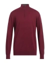 Cashmere Company Man Turtleneck Burgundy Size 48 Wool, Cashmere, Silk, Nylon In Purple