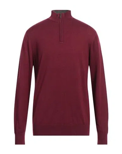 Cashmere Company Man Turtleneck Burgundy Size 48 Wool, Cashmere, Silk, Nylon In Purple