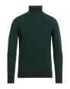 Cashmere Company Man Turtleneck Green Size 38 Geelong Wool In Gray