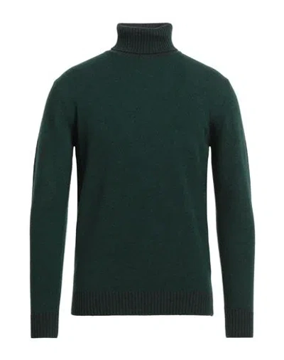 Cashmere Company Man Turtleneck Green Size 38 Geelong Wool In Green