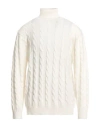 Cashmere Company Man Turtleneck Ivory Size 44 Wool, Cashmere In White