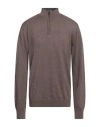Cashmere Company Man Turtleneck Khaki Size 46 Wool, Cashmere, Silk, Nylon In Beige
