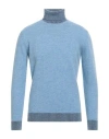 Cashmere Company Man Turtleneck Light Blue Size 38 Geelong Wool