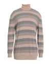 Cashmere Company Man Turtleneck Light Brown Size 46 Wool, Cashmere In Beige