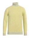 Cashmere Company Man Turtleneck Light Green Size 40 Geelong Wool In Yellow