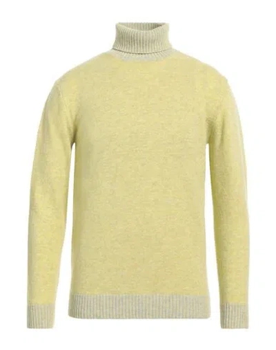 Cashmere Company Man Turtleneck Light Green Size 40 Geelong Wool In Yellow