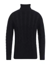 Cashmere Company Man Turtleneck Midnight Blue Size 38 Wool, Cashmere In Black