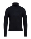 Cashmere Company Man Turtleneck Midnight Blue Size 40 Wool In Blue