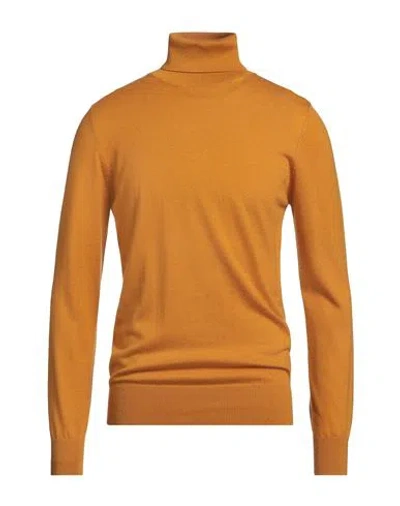 Cashmere Company Man Turtleneck Mustard Size 42 Wool, Cashmere, Silk, Nylon In Yellow