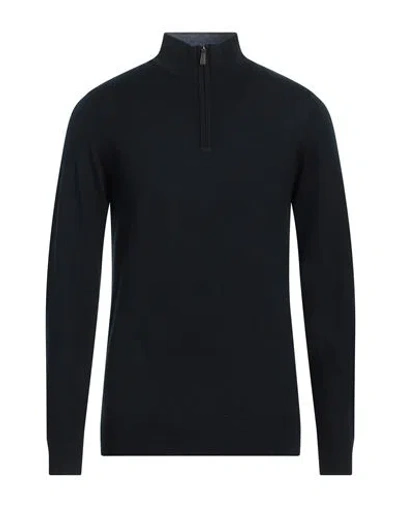 Cashmere Company Man Turtleneck Navy Size 48 Wool, Cashmere, Silk, Nylon In Navy Blue