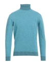 Cashmere Company Man Turtleneck Pastel Blue Size 46 Geelong Wool