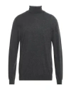 Cashmere Company Man Turtleneck Steel Grey Size 44 Wool, Cashmere, Silk, Nylon In Gray