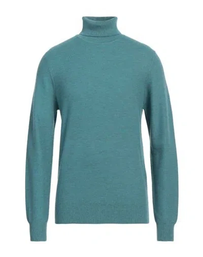 Cashmere Company Man Turtleneck Turquoise Size 38 Cashmere, Wool In Blue
