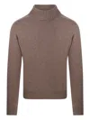 Cashmere Company Ribbed Roll-neck Sweater In Brown