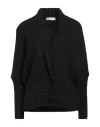 Cashmere Company Woman Cardigan Deep Purple Size 8 Wool, Alpaca Wool In Black
