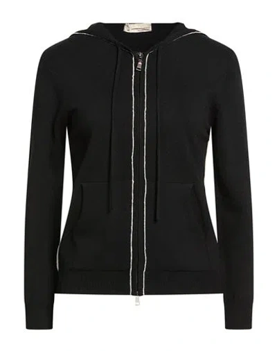Cashmere Company Woman Cardigan Black Size 12 Wool, Cashmere