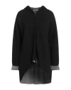 Cashmere Company Woman Cardigan Black Size 12 Merino Wool, Elastane In Black