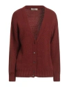 Cashmere Company Woman Cardigan Brown Size 12 Wool, Alpaca Wool