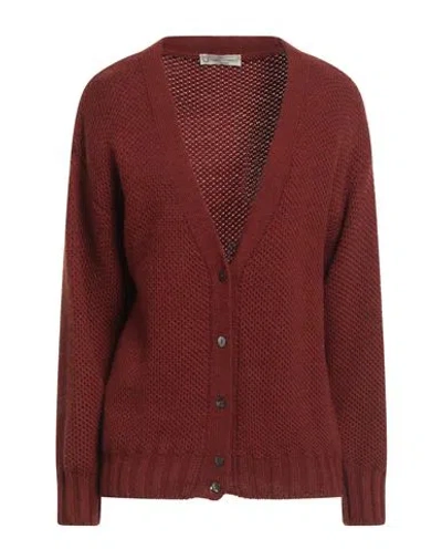 Cashmere Company Woman Cardigan Brown Size 12 Wool, Alpaca Wool