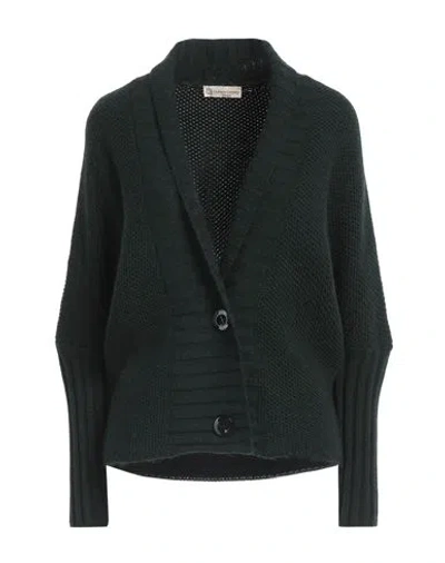 Cashmere Company Woman Cardigan Dark Green Size 8 Wool, Alpaca Wool