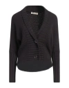 Cashmere Company Woman Cardigan Deep Purple Size 8 Wool, Alpaca Wool In Purple