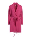 Cashmere Company Woman Cardigan Fuchsia Size 12 Wool, Cashmere In Pink