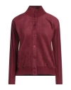 Cashmere Company Woman Cardigan Garnet Size 6 Wool, Cashmere In Red