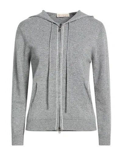 Cashmere Company Woman Cardigan Light Grey Size 14 Wool, Cashmere In Gray