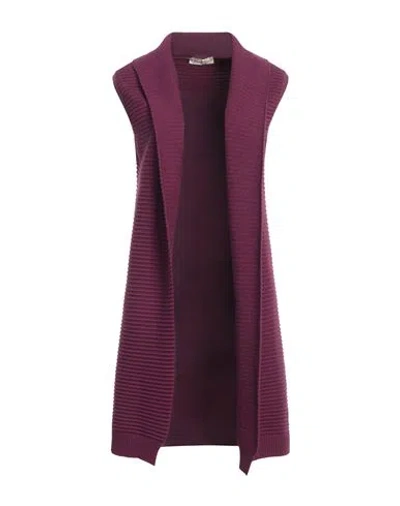 Cashmere Company Woman Cardigan Mauve Size 2 Wool, Cashmere, Nylon, Elastane In Purple
