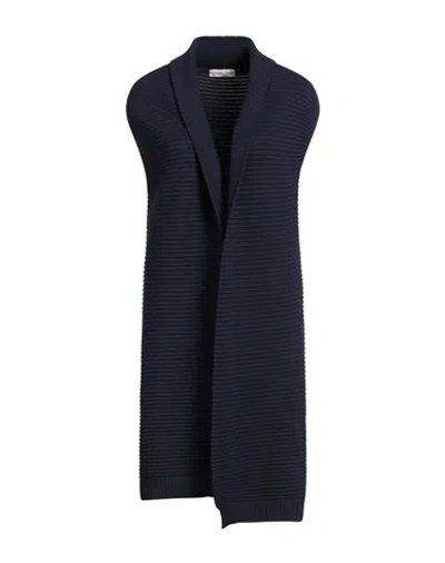 Cashmere Company Woman Cardigan Midnight Blue Size 2 Wool, Cashmere, Nylon, Elastane In Blue