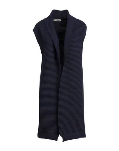 Cashmere Company Woman Cardigan Navy Blue Size 1 Wool, Cashmere, Nylon, Elastane In Navy Blue