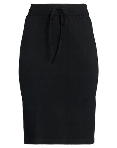 Cashmere Company Woman Midi Skirt Black Size 10 Wool, Cashmere