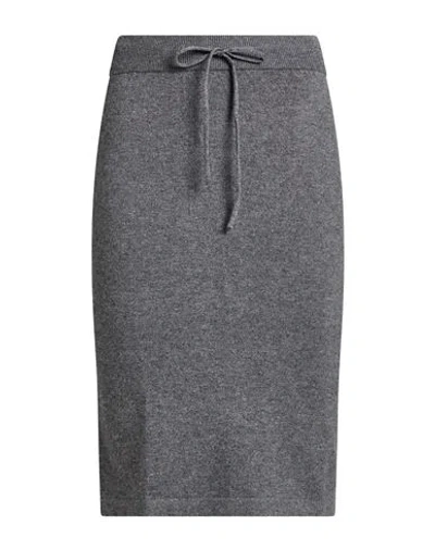 Cashmere Company Woman Midi Skirt Grey Size 4 Wool, Cashmere