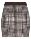 Cashmere Company Woman Mini Skirt Brown Size 12 Wool, Cashmere, Nylon, Elastane In Brown