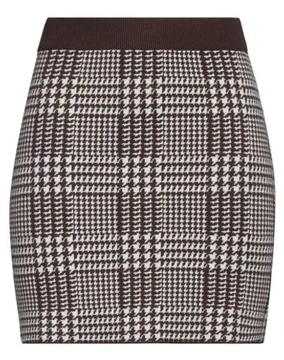 Cashmere Company Woman Mini Skirt Brown Size 12 Wool, Cashmere, Nylon, Elastane