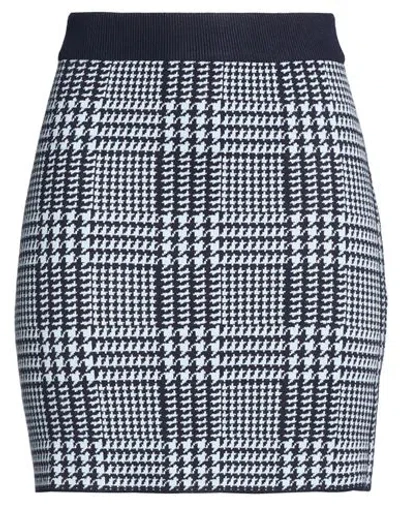 Cashmere Company Woman Mini Skirt Navy Size 4 Wool, Cashmere, Nylon, Elastane