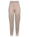 Cashmere Company Woman Pants Beige Size 14 Merino Wool, Elastane