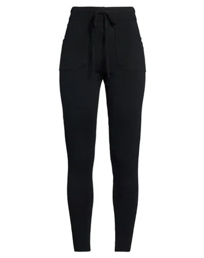 Cashmere Company Woman Pants Black Size 12 Wool, Cashmere