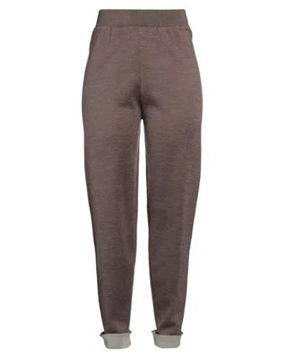 Cashmere Company Woman Pants Khaki Size 8 Merino Wool, Elastane In Beige