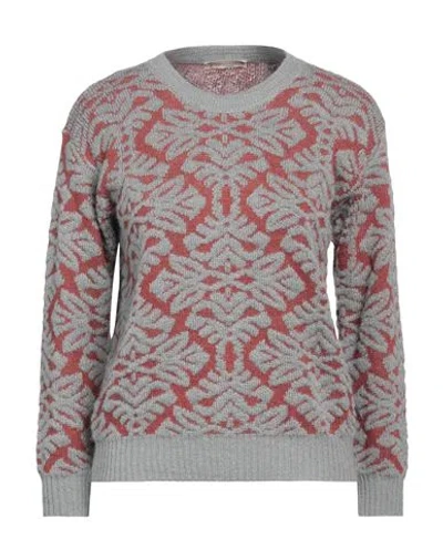 Cashmere Company Woman Sweater Grey Size 6 Mohair Wool, Wool, Alpaca Wool