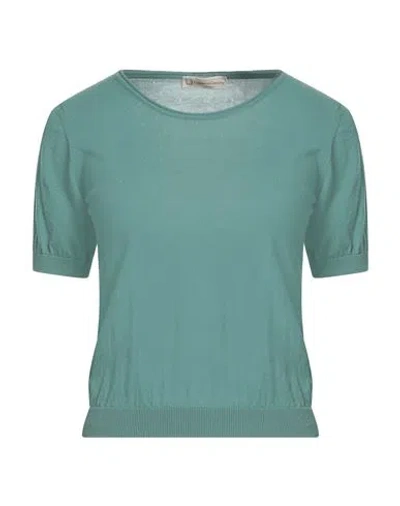Cashmere Company Woman Sweater Military Green Size 8 Cotton