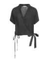 Cashmere Company Woman Top Lead Size 3 Linen In Grey