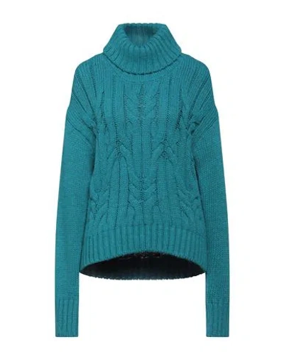 Cashmere Company Woman Turtleneck Deep Jade Size 10 Wool In Green