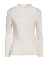 Cashmere Company Woman Turtleneck Ivory Size 12 Wool, Cashmere In White