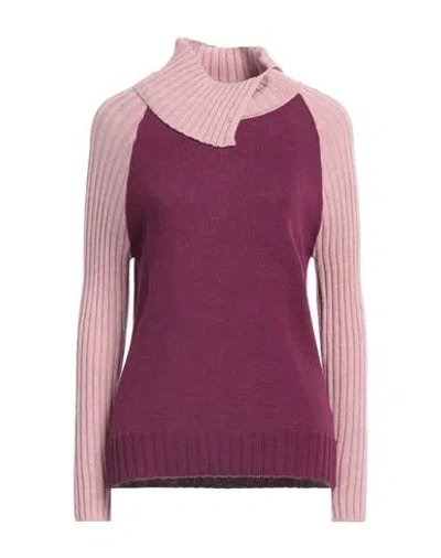 Cashmere Company Woman Turtleneck Mauve Size 12 Wool, Alpaca Wool In Purple