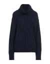 Cashmere Company Woman Turtleneck Midnight Blue Size 14 Wool