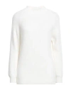 Cashmere Company Woman Turtleneck White Size 8 Wool, Alpaca Wool