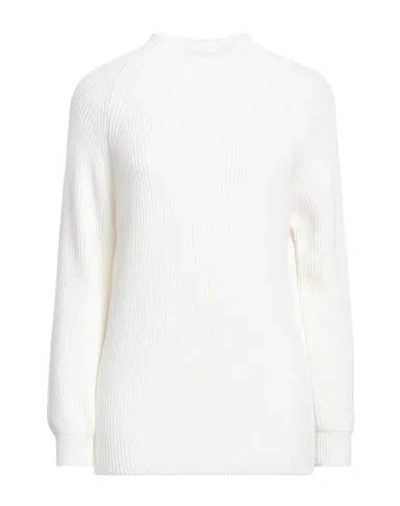 Cashmere Company Woman Turtleneck White Size 8 Wool, Alpaca Wool In White