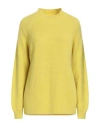 Cashmere Company Woman Turtleneck Yellow Size 12 Wool, Alpaca Wool