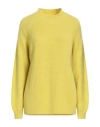 Cashmere Company Woman Turtleneck Yellow Size 12 Wool, Alpaca Wool In Yellow